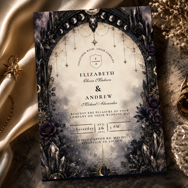 Convites Casamento Celestial Gótico Atemporal (Criador carregado)