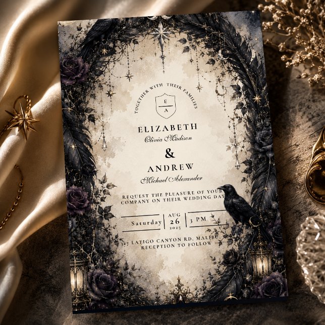 Convites Casamento Celestial Gótico Encantado (Criador carregado)