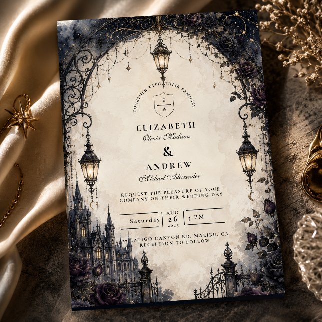 Convites Casamento Celestial Gótico Mal-humorado (Criador carregado)