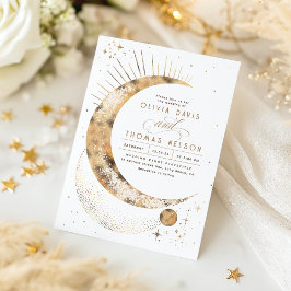 Convites Casamento Celestial Mystical Moon Starry Night Boh