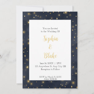 Convites Casamento Celestial Noturno Moderno