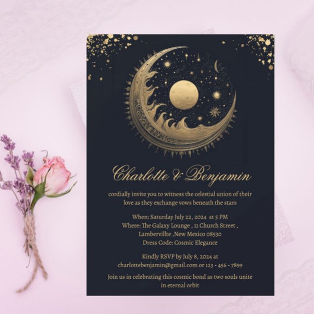 Convites Casamento Celestial Rústico Vintage (Criador carregado)
