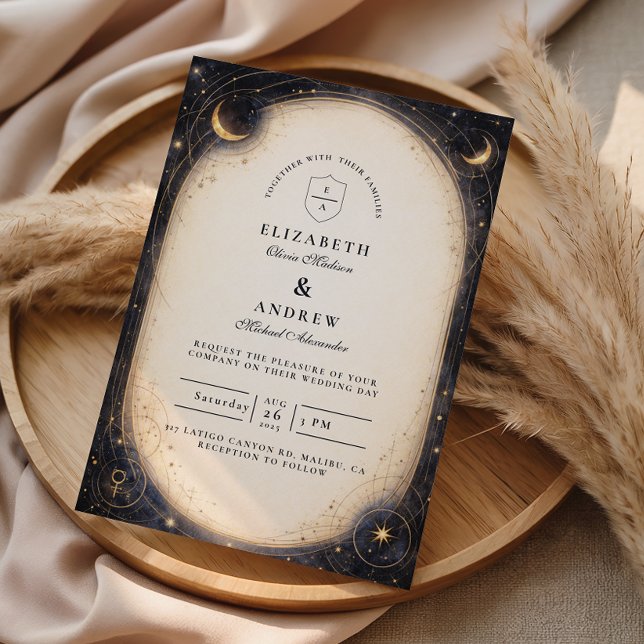 Convites Casamento Celestial Vintage (Criador carregado)