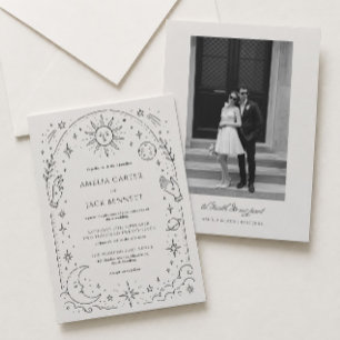 Convites Casamento Celestial Vitoriano Preto e Marfim