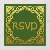 Casamento Celta Verde | Nó Celta Falso Ouro RSVP