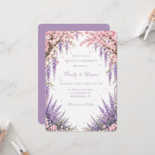 Convites Casamento Cerimônia da Árvore de Lavanda Flor de C