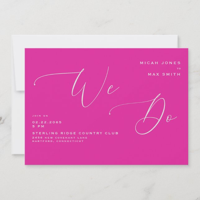 Convites Casamento Cerise Nós Não Pais (Frente)