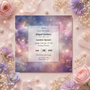 Convites Casamento Céus de Poeira Estelar Celestial Brilhan
