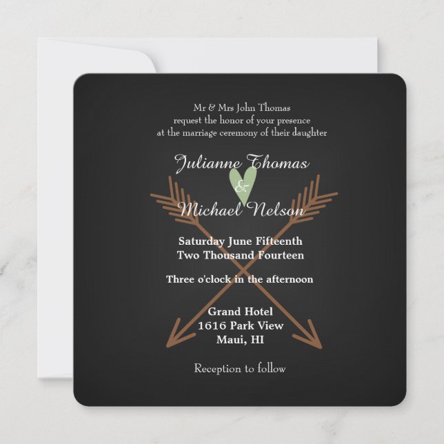 Convites Casamento Chalkboard (Frente)