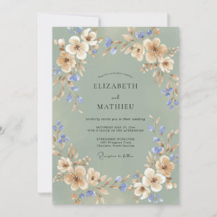 Convites Casamento Champagne Blush Peônia Periwinkle