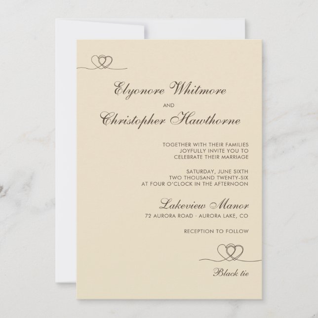 Convites Casamento Champagne Modern Chic Mistura e Combinaç (Frente)