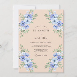 Convites Casamento Champanhe Flor de Centáurea Costeira