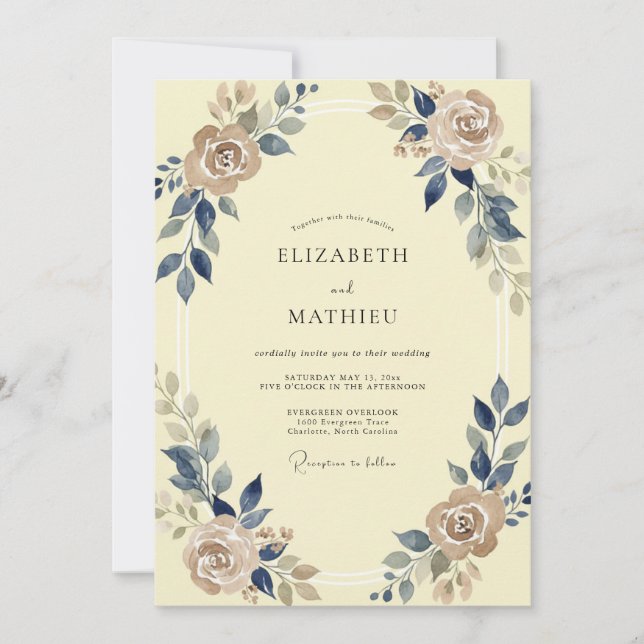 Convites Casamento Champanhe Folhagem Eucalipto (Frente)