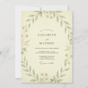 Convites Casamento Champanhe Olive Foliage Eucalipto Empoei