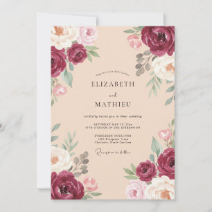 Convites Casamento Champanhe Rosa Marrom
