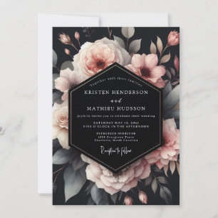Convites Casamento Charcoal Moody Bloom