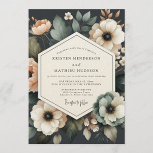 Convites Casamento Charcoal Moody Bloom