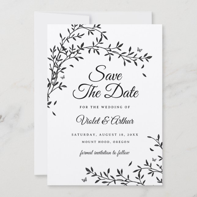 Convites Casamento Charme Florestal Salve A Data (Frente)