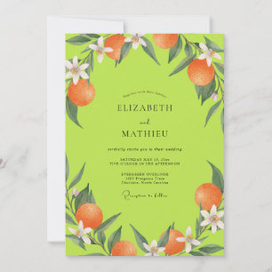 Convites Casamento Chartreuse Laranja Cítrico Eucalipto