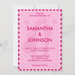Convites Casamento Chevron Rosa Bege Minimalista Chic