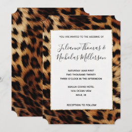 Convites Casamento Chic Brown Cream Leopard