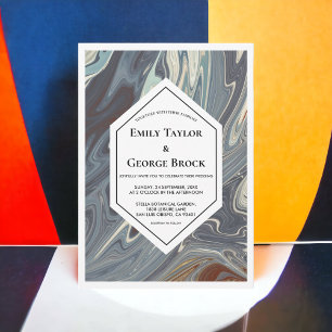 Convites Casamento Chic com Abstratos na moda de pintura de