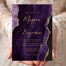 Casamento Chic com Script Moderno em Ágata Roxa