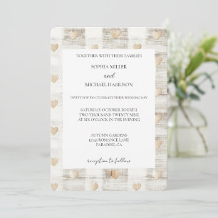 Convites Casamento Chic Cream Beige Hearts
