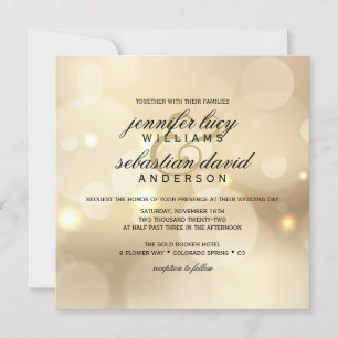 Convites Casamento Chic Dourado Elegante