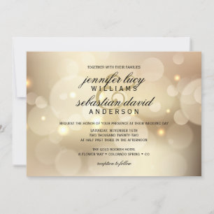 Convites Casamento Chic Dourado Elegante