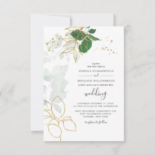 Convites Casamento Chic Elegante Eucalyptus Greenery Boho