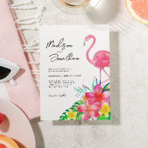 Casamento Chic Floral Tropical Paraíso Flamingo