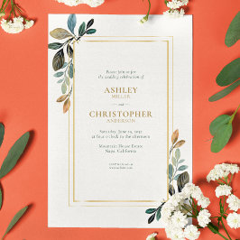 Convites Casamento Chic Floral Watercolor All-in-One