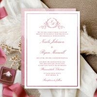 Casamento Chic Formal Monograma Burgundy Watercolo