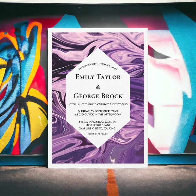 Convites Casamento Chic Geométrico Mínimo Elegante Galaxy (Criador carregado)