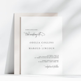 Convites Casamento Chic Minimalista Preto e Branco Caligraf