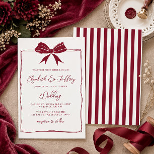 Convites Casamento Chic Moderno com Coquette de Arco desenh