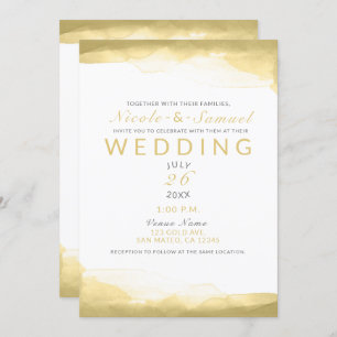 Convites Casamento Chic Moderno com Dijon Mustard Watercolo