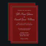 Convites Casamento Chic Red e Cinza<br><div class="desc">Convites simples e chic,  disponíveis em vários tamanhos diferentes e formas esses convites de casamento apresentam cinza em um fundo vermelho dramático. Perfeito para um tema de cor vermelha e cinza,  personalize o seu hoje!</div>