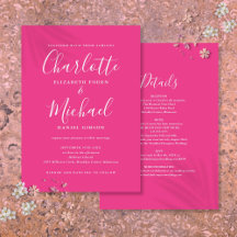 Casamento Chic Script Simples Tudo Em Um Rosa Quen