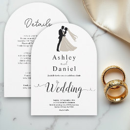 Convites Casamento Chic Simples Negro e Branco Romântico El