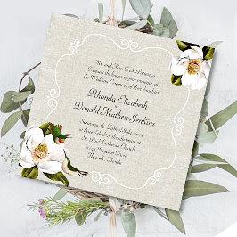 Convites Casamento Chic Southern Magnolias & Hummingbird