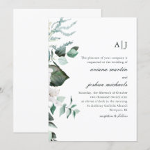 Casamento Chic White Floral e Greenery Monograma