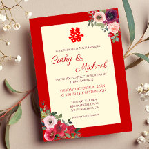 casamento chinês jardim floral vermelho dupla feli