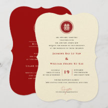 Casamento Chinês Moderno de Dupla Felicidade Verme