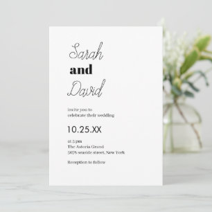 Convites Casamento chique Casamento moderno preto e branco