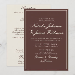 Convites Casamento Chique Chocolate Marrom Antigo Dinheiro