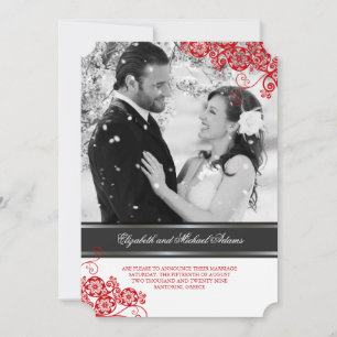 Convites Casamento chique da foto do vintage floral de