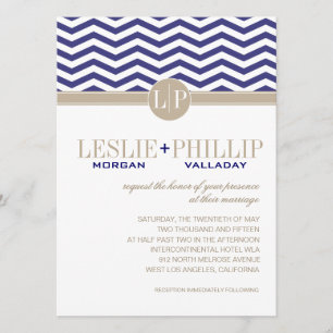 Convites Casamento chique do marinho do monograma   de