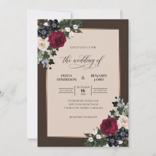 Convites Casamento Chocolate Crimson Berry